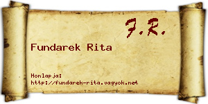 Fundarek Rita névjegykártya